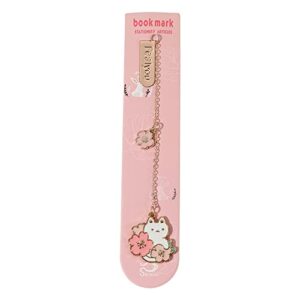 romantic sakura rabbit alloy chain pendant bookmark alloy chain paper clips book tag school office supply(b)