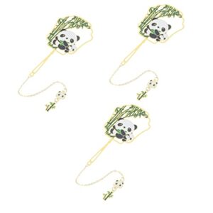 nuobesty 3pcs for mark bookmark cartoon supplies school chain office elegant marker panda delicate page lover hanging chinese adorable exquisite decorative read new tassels shape reading