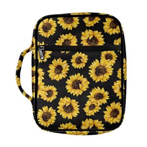 flashideas sunflower portable bible cover carrier tote bag carry bible notebook study bible case, bible cover travel purse cell phone bags, bilble journaling supplies