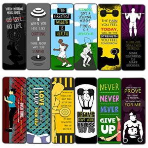 Creanoso Fitness Bookmarks (30-Pack) – Premium Gift Set – Awesome Bookmarks for Body Builders, Fitness Athletes, Men, Women – Six Bulk Assorted Bookmarks Designs – Cool Giveaways Set