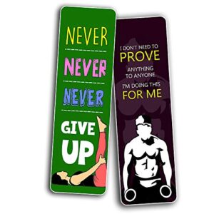 Creanoso Fitness Bookmarks (30-Pack) – Premium Gift Set – Awesome Bookmarks for Body Builders, Fitness Athletes, Men, Women – Six Bulk Assorted Bookmarks Designs – Cool Giveaways Set