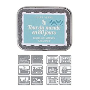 bookfriends multi-purpose bookmarks book line marker paper clip le tour du monde en 80 jours set of 12