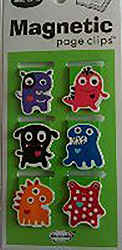 Monsters Mini Illustrated Magnetic Page Clips Set of 6 by Re-Marks