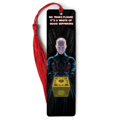 Bookmarks Ruler Metal Hellraiser Bookography Horror Tassels Movies Reading Measure Bookworm for Book Bibliophile Gift Reading Christmas Ornament Markers