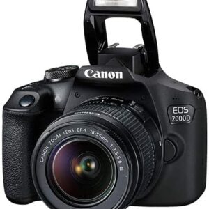 Camera EOS 2000D (Rebel T7) DSLR with 18-55mm f/3.5-5.6 3 Lens Kit Bundled with + 64GB Memory Card, Extra Battery, 3PC Filter Kit, Tripod, Case + Complete Photo Bundle - International Model