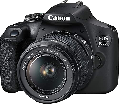 Camera EOS 2000D (Rebel T7) DSLR with 18-55mm f/3.5-5.6 3 Lens Kit Bundled with + 64GB Memory Card, Extra Battery, 3PC Filter Kit, Tripod, Case + Complete Photo Bundle - International Model