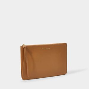 KATIE LOXTON Isla Womens Medium Vegan Leather Clutch Purse Pouch Tan