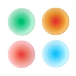 etspolt drink coasters colorful acrylic coaster set 4 pcs , 3.8 inch round non-slip table coasters coasters for coffee table