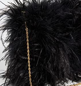 Loeffler Randall Women's Mini Feather Pouch, Black, One Size