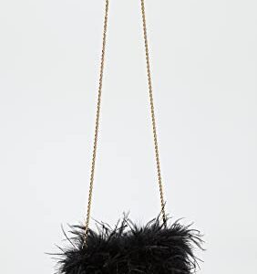 Loeffler Randall Women's Mini Feather Pouch, Black, One Size