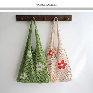 Fairycore Hobo Bag for Women Fairy Grunge Tote Bag Fairy Grunge Aesthetic Accessory Crochet Cottagecore Bags and Purses Boho Knitted Shoulder Bag Shopping Bag