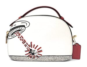 coach women’s serena satchel crossbody shoulder bag (pebble leather – disneyharing – spaceship – chalk multi)