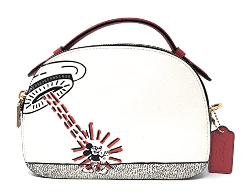 COACH Women's Serena Satchel Crossbody Shoulder Bag (Pebble Leather - DisneyHaring - Spaceship - Chalk Multi)