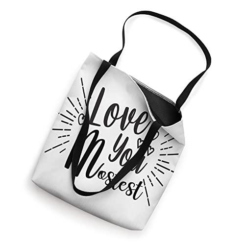 Cursive Handwriting Happy Valentines Day Love You Mostest Tote Bag