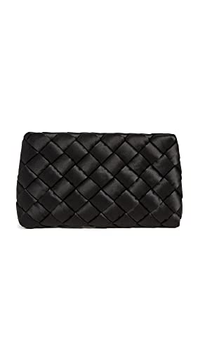 Loeffler Randall Women's Woven Puff Clutch, Black, One Size