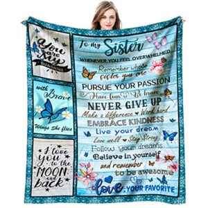 sister mothers day birthday gifts from sister blanket, sisters gifts from sister, best gifts for sister from sisters, gift for sister from brother, sister gift ideas throw blanket 60 x 50 inch
