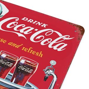 ZOMOY Coca-Cola Waitress Metal Tin Sign Vintage Metal Sign Retro Tin Sign Wall Art Poster Wall Signs For Bars Cafes Pubs Men Caves