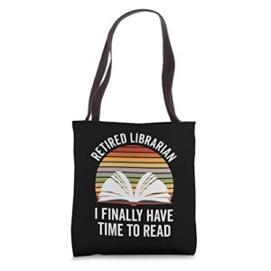 librarian retirement funny library books lovers vintage gift tote bag