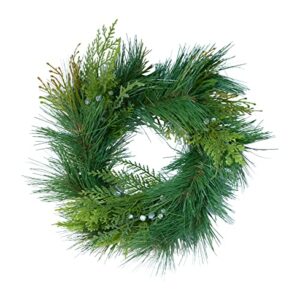 Mixed Pine Pillar Candle Ring, 12 Inches Diameter, Artificial Pine, Candle Holder Ring