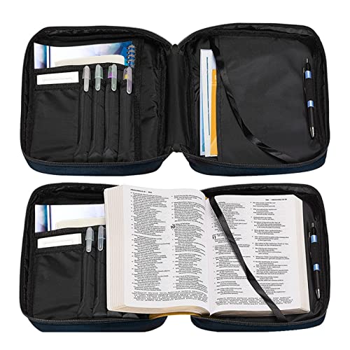 Dreaweet Fire Water Basketball Print Bible Case for Men Boys Teens, Portable Bible Cover Bags Carrying Book Case Church Bag Bible Protector with Handle and Zippered Pocket