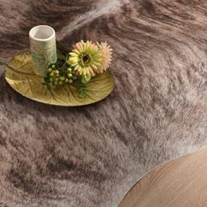 LYENDOS Faux Cowhide RugLarge Size 5.2 x 6.2 Feet, Cowhide Rug for Home Decor,Retro Modern Style, Thickened, Non-Slip