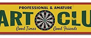Dart Club Sign, Game Room Man Cave Decor Sign Dart Boards for Cafes Bar Pub Beer Club Wall Home Decor 4X16Inch