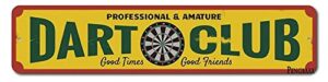dart club sign, game room man cave decor sign dart boards for cafes bar pub beer club wall home decor 4x16inch