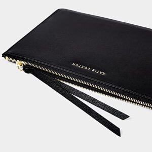 KATIE LOXTON Isla Womens Medium Vegan Leather Clutch Purse Pouch Black