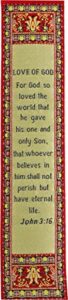 for god so loved the world, woven fabric christian bookmark, silky soft john 3:16 flexible bookmarker for novels books and bibles, traditional turkish woven design, memory verse gift