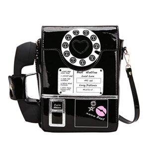 kuang! women reflective fashion telephone shaped shoulder bag ladies novelty microphone crossbody bag chain purse for girls