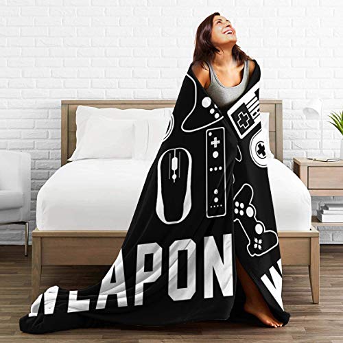 Gaming Throw Blanket Your Controller Gamer Player Ultra-Soft Micro Light Weight Warm Fleece Flannel Blanke for Living Room Bedroom Sofa Chair (60"x50", Gamer Blanket)