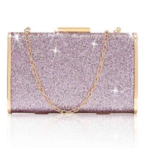 Yokawe Women's Clutch Purse Sparkling Glitter Evening Bag Prom Party Bride Wedding Handbag (Pink)