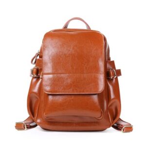 cute  purse backpack for women genuine leather fashion multipurpose design handbags and casual travel shoulder bag medium  (brown)