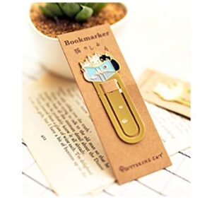 Starte 3Pcs Funny Cute Cat Theme Metal Bookmark for Cat Lovers Book Marker Lovely School Office Supplies for Kids