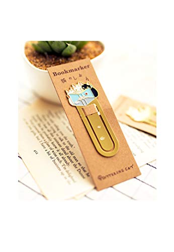 Starte 3Pcs Funny Cute Cat Theme Metal Bookmark for Cat Lovers Book Marker Lovely School Office Supplies for Kids