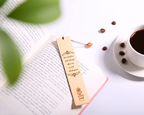 Donxote Bookmark Set of 2, Inspirational Bookmarks for Book Lovers, Natural Wooden Carving Art Philosophy Book Mark, is A Unique Valentines Gift for Students, Men, Women and Kids