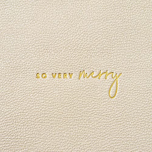 KATIE LOXTON So Very Merry Womens Medium Vegan Leather Christmas Sentiment Perfect Pouch Gold