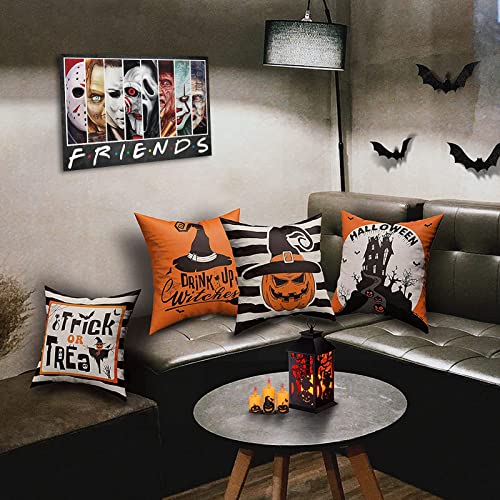 CCWACPP Horror Movie Posters Merchandise Framed Horror Friends Canvas Decor Scary Pictures Painting Collectibles Gifts (12x18inch (30x45cm), Horror Friends)