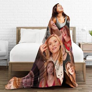 MXSLOVE Ultra Soft Throw Plush, Elizabeth Olsen Bedding Fleece Blanket for Sofa Bed Travel 50"x40"
