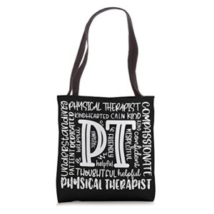 physical therapist pt physical therapy medical physiotherapy tote bag