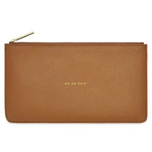 katie loxton oh so chic womens vegan leather sentiment slim perfect pouch tan