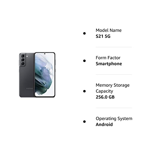Samsung Galaxy S21 5G G991U | Factory Unlocked Android Cell Phone | US Version 5G Smartphone | Pro-Grade Camera, 8K Video, 64MP High Res | 256GB, Phantom Gray - (Renewed)