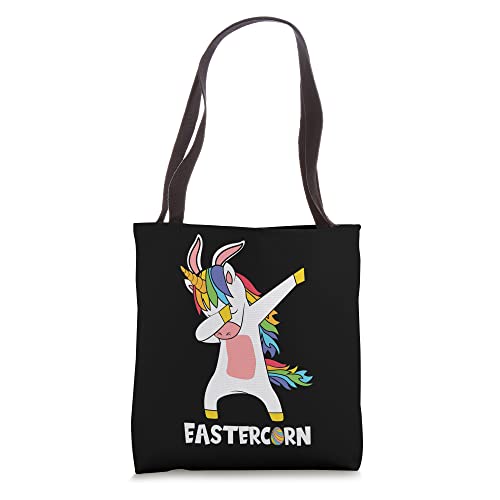 Dabbing Easter Unicorn Bunny Egg Hunting Basket Unicorn Tote Bag