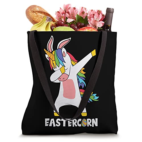 Dabbing Easter Unicorn Bunny Egg Hunting Basket Unicorn Tote Bag
