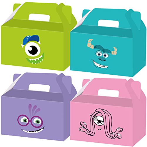 Monster Inc Treat Boxes Little Monster Candy Boxes Cardboard Present Boxes 16 Pcs 4 Style for Monster Inc Birthday Party Decorations