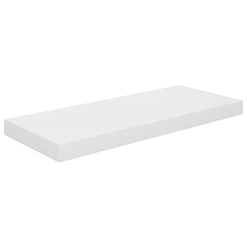 NusGear Floating Wall Shelf High Gloss White 23.6"x9.3"x1.5" MDF