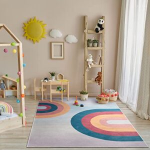 well woven kaleidoscope rainbow multicolor 6′ x 9′ apollo kids collection
