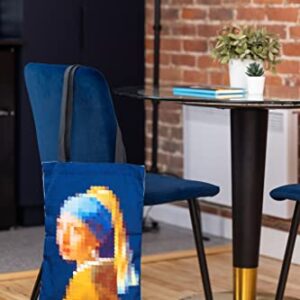 Today is Art Day - Johannes Vermeer - Girl with Pearl Earring - Pixel Art - Tote Bag - 13.5" x 17.5"