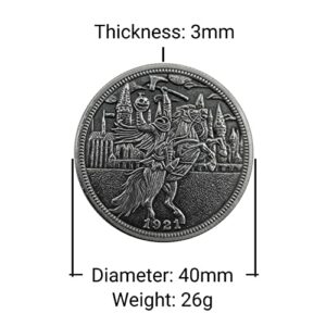 hawkspread Halloween Pumpkin Headless Horseman Soul Handed Over to Demon HOBO Nickel Antique Silver Plated Collection Satan Series Challenge Coin