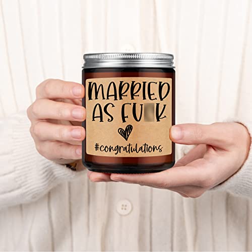 GSPY Vanilla Scented Candles - Honeymoon Gifts, Newlywed Gift, Wedding Gifts for Couple, Bride, Groom - Wedding Candles, Married AF Gifts - Funny Gifts for Married Couple, Bachelorette Gifts for Bride